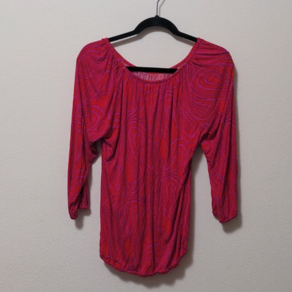 MICHAEL Michael Kors Red and Pink Patterned Blouse - Picture 1 of 5